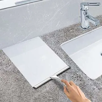 All-Purpose Stainless Steel Shower Squeegee for Shower Doors with 2 Adhesive Hooks, Bathroom Cleaner Tool Household Window Mirror Squeegee for Home Cleaning, Glass Door, Tile Wall, Car, 12 Inch Silver