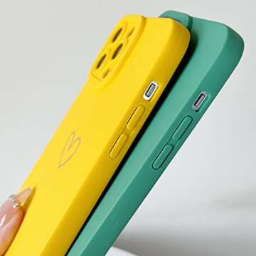 Yeddabox Compatible with iPhone 13 Pro Max Case Cute, Luxury Heart Phone Case Side Pattern Soft TPU Shockproof Full Camera Lens Protective Case for iPhone 13 Pro Max 6.7" for Women Girl - Purple