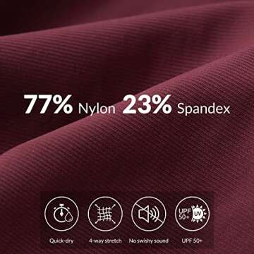 BALEAF Women's Joggers Lightweight Hiking Pants High Waist 5 Zipper Pockets Quick Dry Travel Athletic UPF50+ Red S