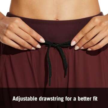 BALEAF Women's Joggers Lightweight Hiking Pants High Waist 5 Zipper Pockets Quick Dry Travel Athletic UPF50+ Red S