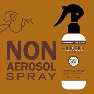 MRS. MEYER'S CLEAN DAY Room and Air Freshener Spray, Non-Aerosol Spray Bottle Infused with Essential Oils, Limited Edition Acorn Spice, 8 fl. oz - Pack of 3