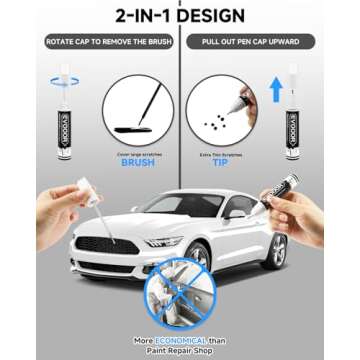 EVOOOR YZ/Z1/M6887 Oxford White Touch Up Paint for Ford – Exact Match 2 in 1 Paint Pen for Chips a...