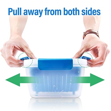 Genteen Berry Containers for Fridge, Fruit Containers for Fridge BPA Free Colander with Lid and Removable Drain Basket Muti-use Berry Keeper Container (1.5L+1.5L-Blue+Pink)