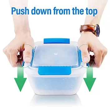 Genteen Berry Containers for Fridge, Fruit Containers for Fridge BPA Free Colander with Lid and Removable Drain Basket Muti-use Berry Keeper Container (1.5L+1.5L-Blue+Pink)