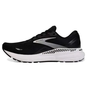 Brooks Women’s Adrenaline GTS 23 Supportive Running Shoe - Black/White/Silver - 12 Medium