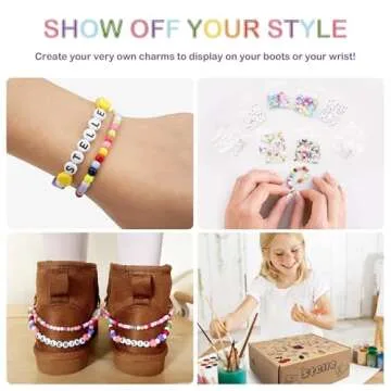 Stelle Girls Faux Fur Snow Boots Warm Winter with DIY Charm Chains Ankle Shoes for Little/Big Kids