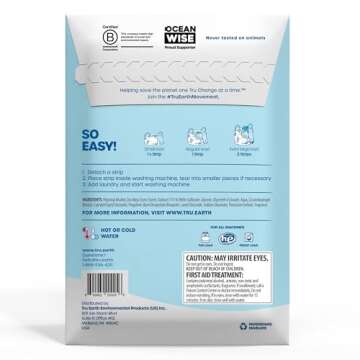 Tru Earth Compact Dry Laundry Detergent Sheets (Made in Canada) - Up to 128 Loads (64 Sheets) - Para...