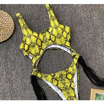 Sexy one Piece Swimsuit Breathable (White-Pink, Medium)