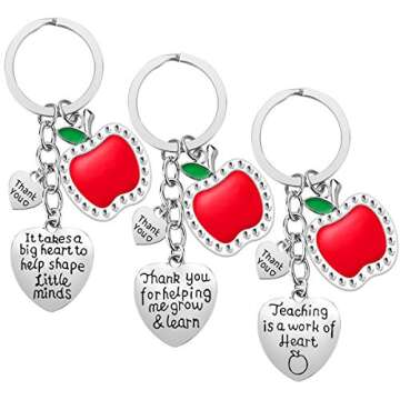 iWenSheng Teacher Gifts - 3PCS Teacher Keychain Appreciation Gifts