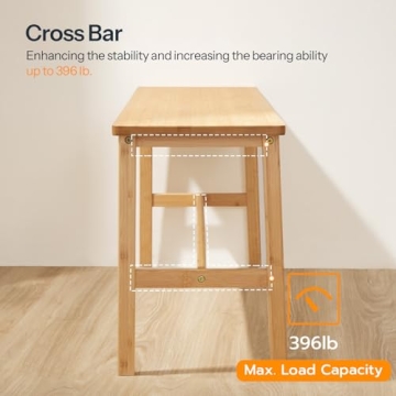 HOOBRO Bamboo Dining Bench - Stylish, Sturdy, Easy Assembly