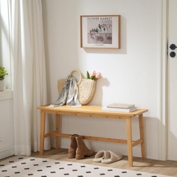 HOOBRO Bamboo Dining Bench - Stylish, Sturdy, Easy Assembly