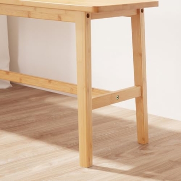 HOOBRO Bamboo Dining Bench - Stylish, Sturdy, Easy Assembly