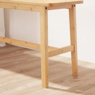 HOOBRO Bamboo Dining Bench - Stylish, Sturdy, Easy Assembly