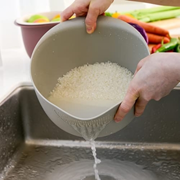BLUE GINKGO Rice Strainer Colander Set BPA Free Kitchen Essential