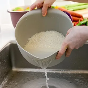 BLUE GINKGO Rice Strainer Colander Set BPA Free Kitchen Essential