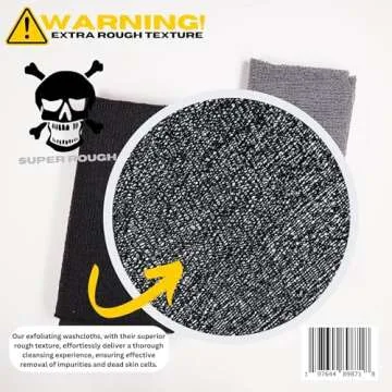 Extra Rough Exfoliating Washcloth-Extreme Body & Back Scrubber for Shower, Extra Long, Hygienic Rough Exfoliator, Men & Women, 2 Count Pack, Black & Grey, Killer Exfoliator