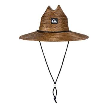 Quiksilver mens Pierside Straw Lifeguard Beach Straw Sun Hat, Dark Brown, Small-Medium US