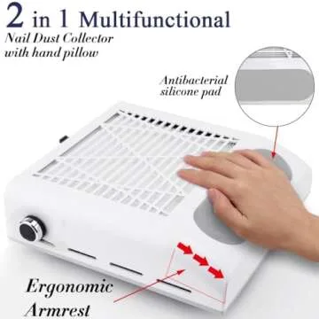 CoFashion 80W Nail Dust Collector Vacuum for Salons and Home Use