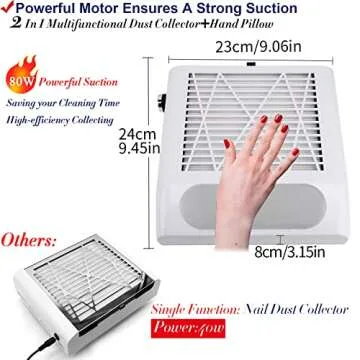 CoFashion 80W Nail Dust Collector Vacuum for Salons and Home Use