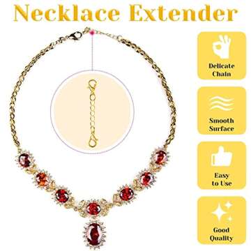 Chain Extenders for Necklaces, Anezus 10pcs Jewelry Extenders for Necklaces, Stainless Steel Chain Extenders for Necklace, Bracelet and Anklet (Assorted Sizes)