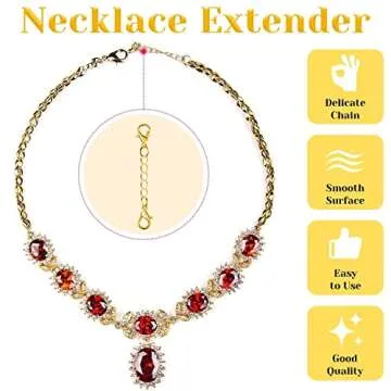 Chain Extenders for Necklaces, Anezus 10pcs Jewelry Extenders for Necklaces, Stainless Steel Chain Extenders for Necklace, Bracelet and Anklet (Assorted Sizes)