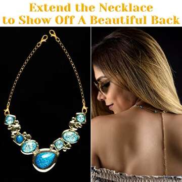 Chain Extenders for Necklaces, Anezus 10pcs Jewelry Extenders for Necklaces, Stainless Steel Chain Extenders for Necklace, Bracelet and Anklet (Assorted Sizes)