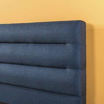 ZINUS Upholstered Platform Bed Frame - Easy Assembly, Queen, Navy
