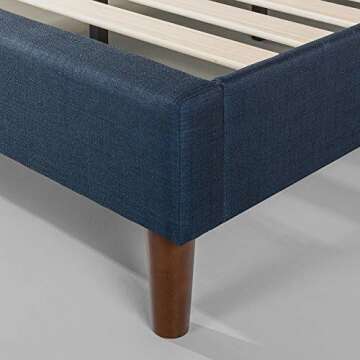 ZINUS Upholstered Platform Bed Frame - Easy Assembly, Queen, Navy