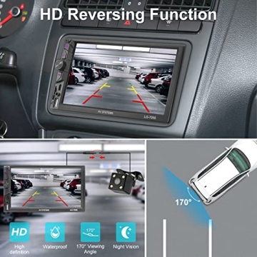 Hexahedron Double Din Car Stereo with HD Camera and Bluetooth Calling