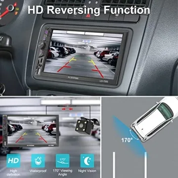 Hexahedron Double Din Car Stereo with HD Camera and Bluetooth Calling