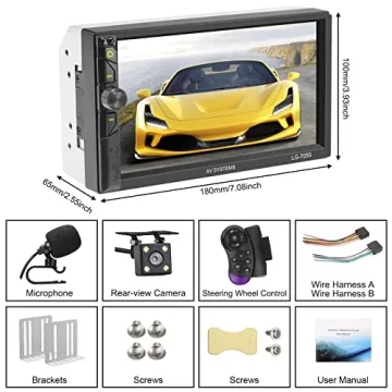 Hexahedron Double Din Car Stereo with HD Camera and Bluetooth Calling