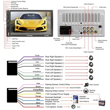 Hexahedron Double Din Car Stereo with HD Camera and Bluetooth Calling