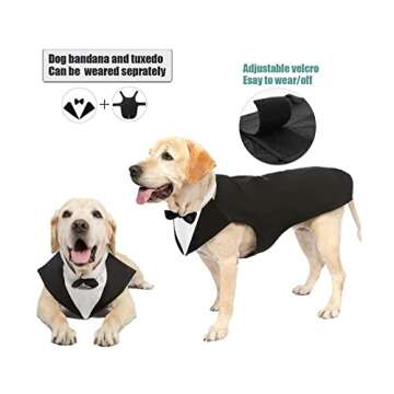 Stylish Dog Tuxedo Suit for Large Medium Breeds