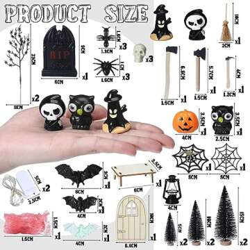 Libima Halloween Village Scene Miniatures – Spooky 30 Pcs Set