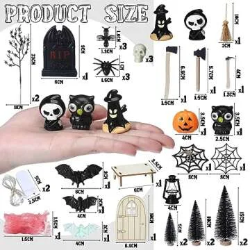 Libima Halloween Village Scene Miniatures – Spooky 30 Pcs Set