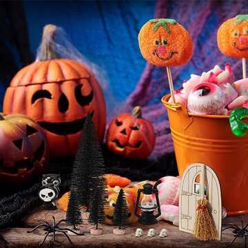 Libima Halloween Village Scene Miniatures – Spooky 30 Pcs Set