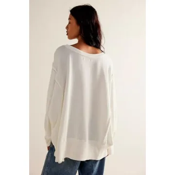 Foidiccx Women Oversized Star Graphic Sweatshirt Long Sleeve Drop Shoulder Shirts Top Y2k Retro Aesthetic Pullover Hoodies (Beige, XL)