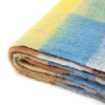 BLATIAL Womens Scarf Winter Big Colorful Checked Thick Warm Soft Scarves Casual Tassel Blanket Scarf,H-Warm Style