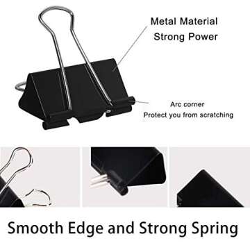 Versatile Binder Clips 200 Count - Assorted Sizes for Organization and More