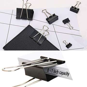 Binder Clips Assorted Sizes 200 Count for Home and Office