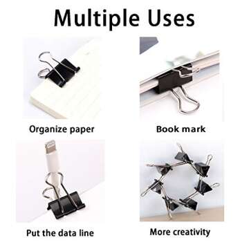 Binder Clips Assorted Sizes 200 Count for Home and Office