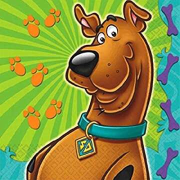 Multicolor Scooby-Doo Beverage Paper Napkins (5" x 5") - Pack Of 16, Perfect For Themed Parties & Ce...