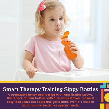 Honey Bear Straw Cup for Toddlers - Spill Proof & Cute Design