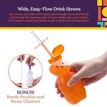 Honey Bear Straw Cup for Toddlers - Spill Proof & Cute Design