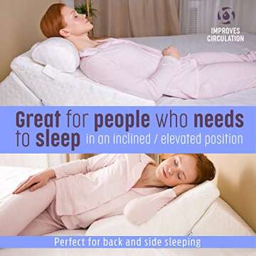 Flexicomfort Bed Wedge Pillow for Sleeping – Adjustable Post-Surgery Comfort Pillow (7-in-1) – Memory Foam Incline, Leg Elevation, and Head Support – Large 24-Inch with Washable Cover