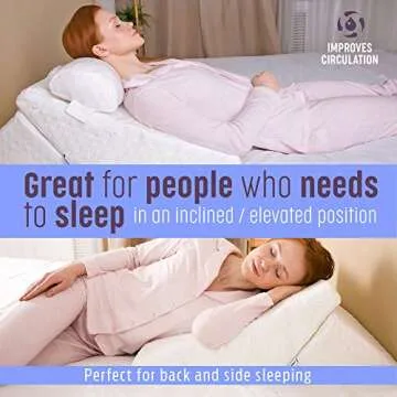 Flexicomfort Bed Wedge Pillow for Sleeping – Adjustable Post-Surgery Comfort Pillow (7-in-1) – Memory Foam Incline, Leg Elevation, and Head Support – Large 24-Inch with Washable Cover