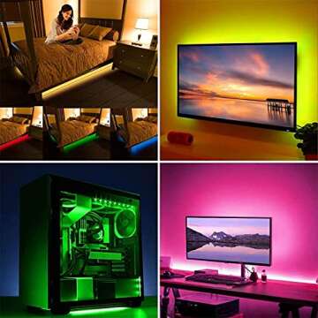 Vansky TV Backlight Kit Bias Lighting for TV,LED Strip Lights USB Powered LED Light Strip RF Remote 30-55 inch TV,Desktop PC - Reduce Eye Strain Increase Image Clarity