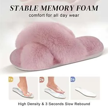 Parlovable Women's Cozy Cross Band Slippers in Pink