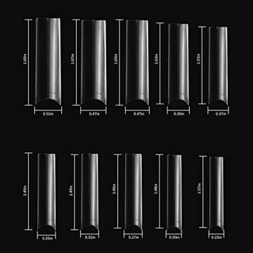 No C Curve XXL Square Nail Tips-Clear Acrylic Nails Square Shape Nail Tips SITELENABY 500 pcs Flattened Half Cover False Nails for Nail Salons and DIY French ABS Nail Tips (xxl Long Sqare No c curve)