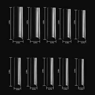 No C Curve XXL Square Nail Tips-Clear Acrylic Nails Square Shape Nail Tips SITELENABY 500 pcs Flattened Half Cover False Nails for Nail Salons and DIY French ABS Nail Tips (xxl Long Sqare No c curve)